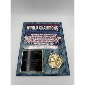 1995 Atlanta Braves World Series Champions Baseball Plaque
